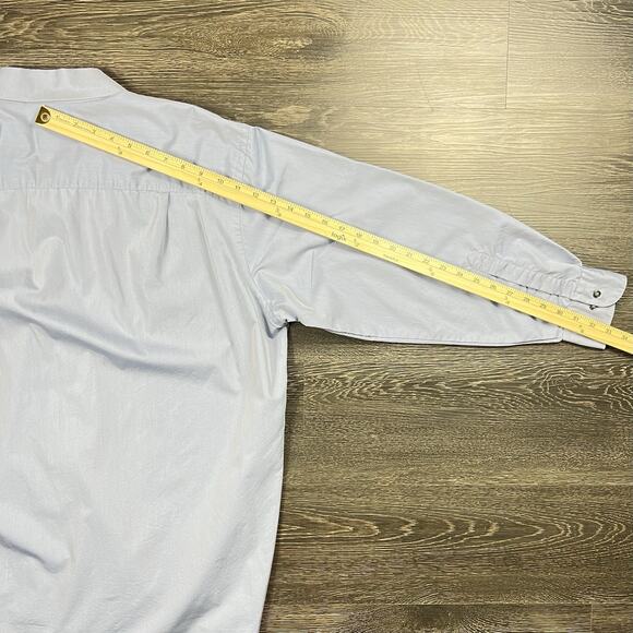 Etienne Aigner Mens Size 17 33/32 XL Button Up Shirt Iridescent Blue Long Sleeve - Picture 6 of 10